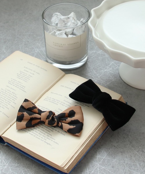 Three Four Time ヘアクリップ アニマル×ベロアセットリボンクリップ