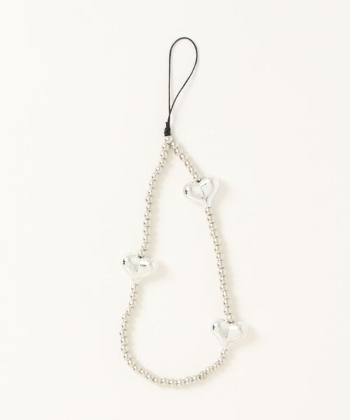 ハート型ビーズ スマホストラップ ビーズハートスマホストラップ（ストラップ・周辺機器