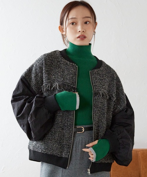 APC ヘリンボーン ツイード ジャケット コート ジップアップ ブルゾン M APC ヘリンボーン ツイード ジャケット コート ジップアップ