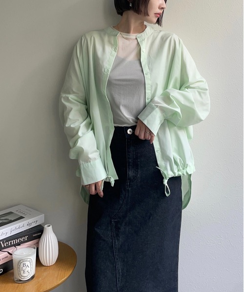 ブラウス シャツ バックギャザーシャツ レディース ap retro ブラウス シャツ バックギャザーオーバーシャツ