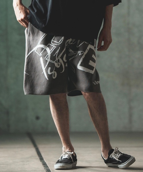 GLIMCLAP パンツ mp12258- Jacquard texture shorts ショート