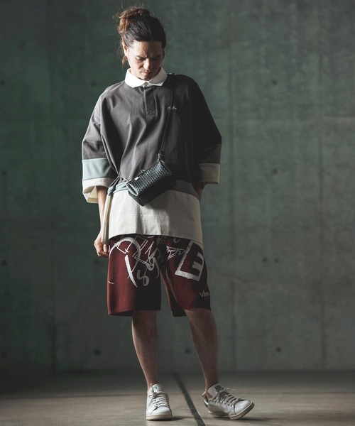GLIMCLAP パンツ mp12258- Jacquard texture shorts ショート