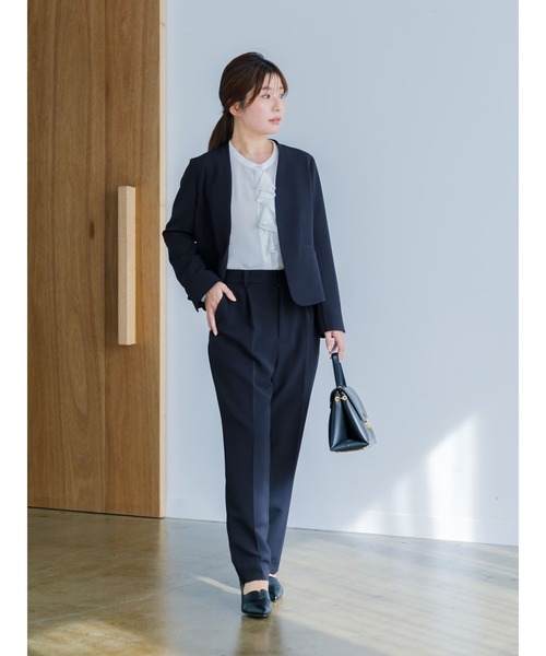（新品未使用）　大人気完売品 コヒナ COHINA ダブルジャケット ネイビー COHINA（コヒナ） ジャケット ノーカラージャケット ダブルクロス