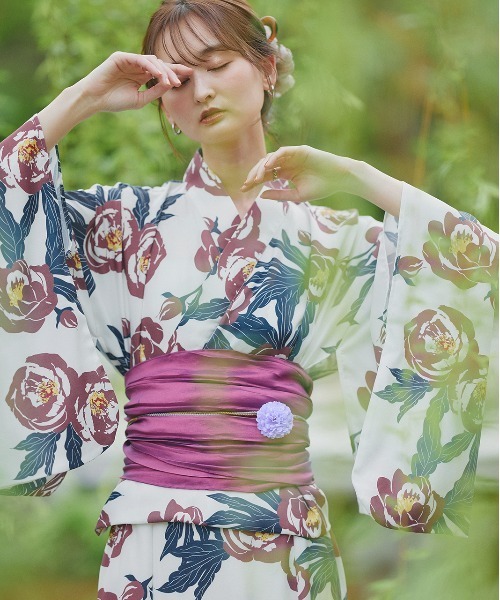 【試着のみ】ad thie 浴衣 セパレート3点セット ad thie 浴衣 アソート柄 セパレート浴衣3点セット ワンピース