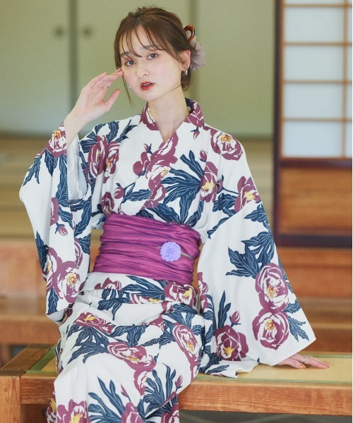 ad thie 浴衣 アソート柄 セパレート浴衣3点セット スカート