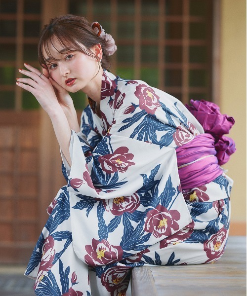 ad thie 浴衣 アソート柄 セパレート浴衣3点セット スカート