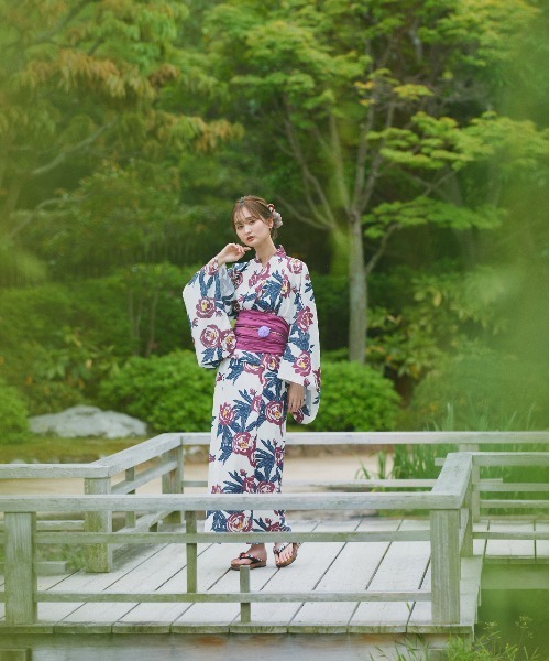 【試着のみ】ad thie 浴衣 セパレート3点セット ad thie 浴衣 アソート柄 セパレート浴衣3点セット ワンピース