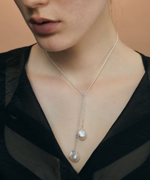 ネックレス 「IRIS47」 baroque pearl lariat necklce / バロック パール ラリエット ネックレス レディースの画像