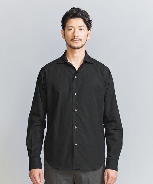 美品 marka スキッパーシャツ メンズ ダークブラウン 1 ウール 特価 茶 HARE シャツ 「TSUYA SET UP対応」スキッパーシャツ(HARE