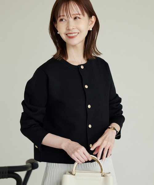 【新品】L’Appartement* ミラノリブ金ボタンカーディガン◆未使用 新品】L'Appartement* ミラノリブ金ボタンカーディガン◇未使用