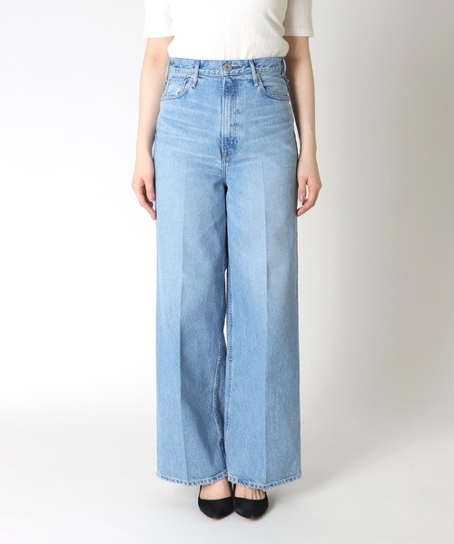 H329*アッパーハイツ☆ワイド☆デニム☆パンツ☆ジーンズ☆青ブルー☆24. upperhights ジーンズ デニム デニムパンツ 「upper hights