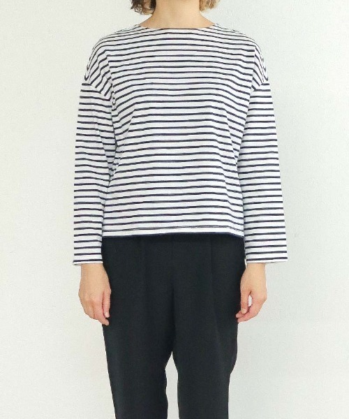 tシャツ ボーダートップス（ドロップショルダー） レディース