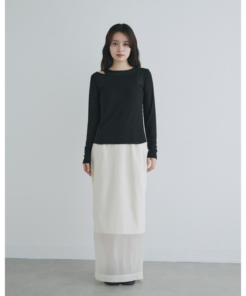 kiehtova tシャツ 「kiehtova」LAYERED SHEER TOPS/レイヤード シアー