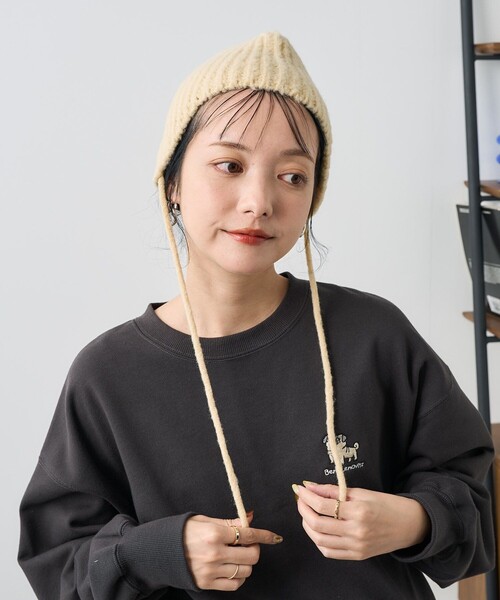 FREAK'S STORE ニット帽 ニットキャップ 耳付きビーニー