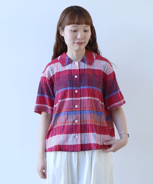bulle de savon ブラウス シャツ BIG CHECK レディース