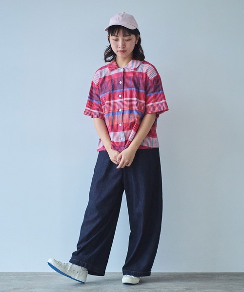 bulle de savon ゆったりシャツブラウス bulle de savon ブラウス シャツ BIG CHECK レディース