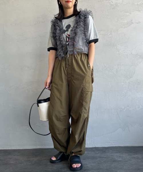 nenom ベスト ジレ 「nenom/ネノム」 2WAY シアーチュールフリル