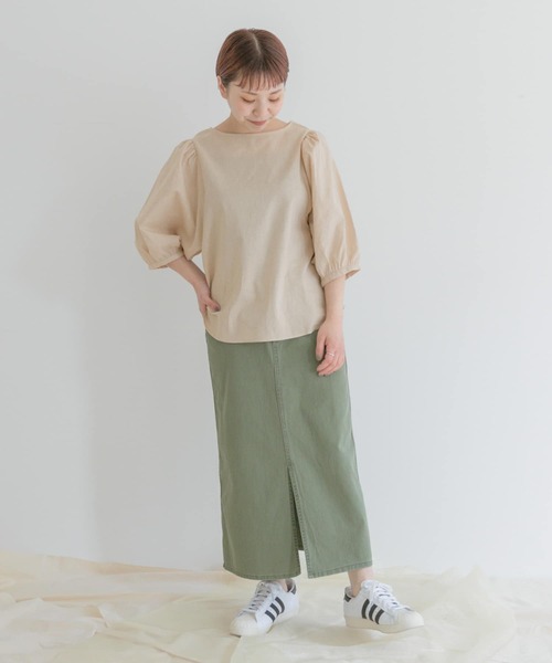 「URBAN RESEARCH」 7分袖ブラウス FREE グリーン レディース ITEMS URBANRESEARCH 「ITEMS URBANRESEARCH」 7分袖ブラウス