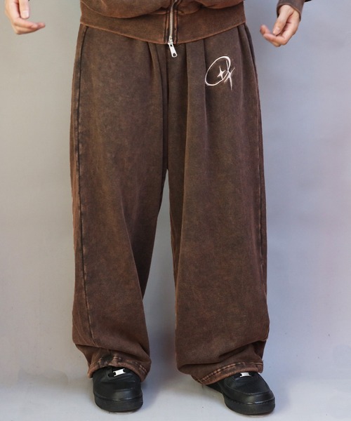 goa風 ブラウン カーキ ブーツカット スエット y2k グランジ GRANCY】FurPocket Design Half Denim Cargo Pants / ファーポケット