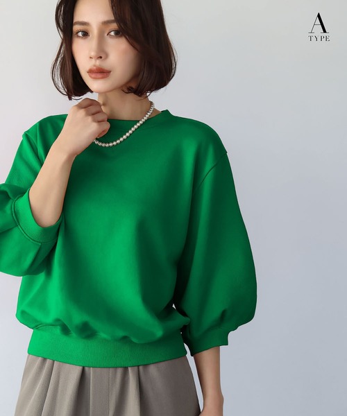 ella selectshop トレーナー　トップス トレーナー スウェット 「ELOOPS」カジュアルクロップドトップス