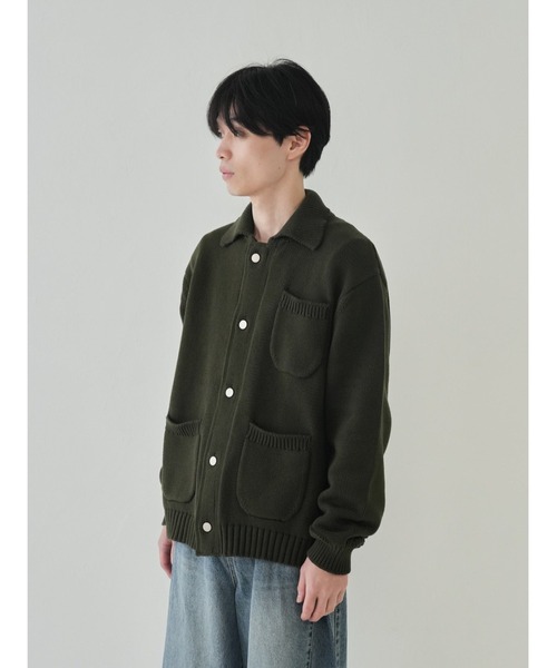 Bargiee カーディガン リブニット ポケット カーディガン メンズ