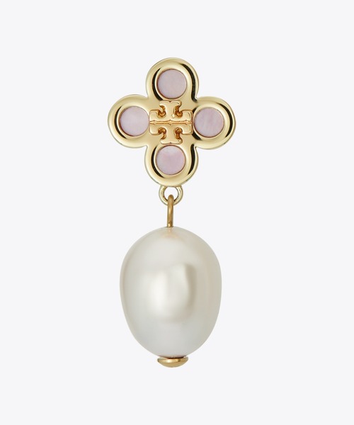 TORY BURCH ピアス キラ クローバー パール ドロップピアス