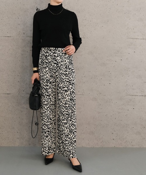パンツ レオパード柄プリーツパンツ レディース : ZOZOTOWN