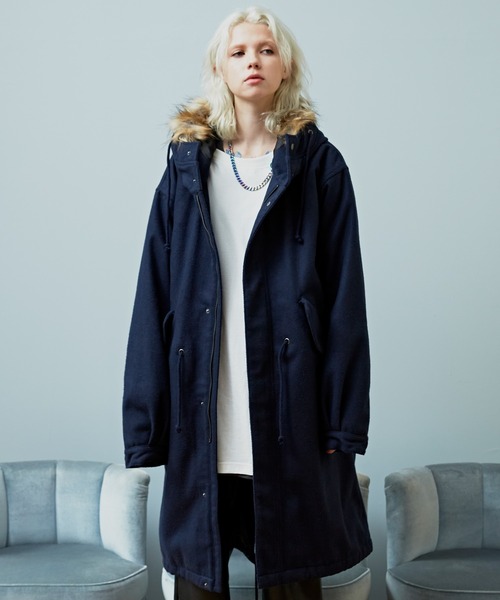 CASPER JOHN AIVER モッズコート AIVER（アイバー） モッズコート MEDIUM ネイビー メンズ : ZOZOTOWN