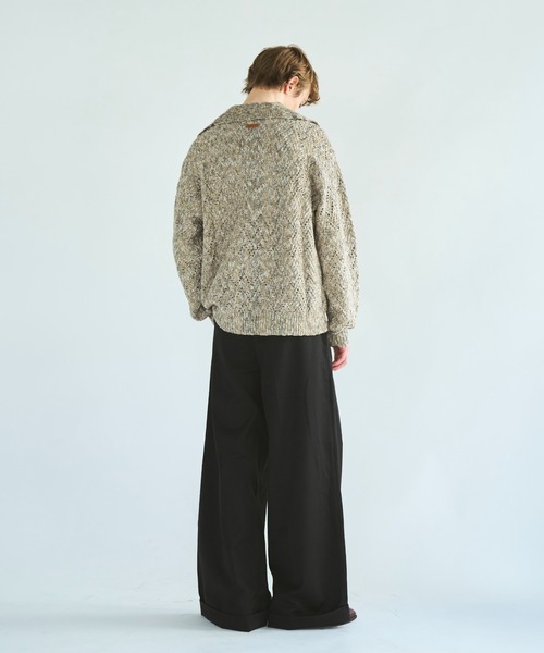 Camphor wood セーター ニット skipper stitching l/s knit shirt