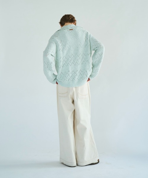 Camphor wood セーター ニット skipper stitching l/s knit shirt