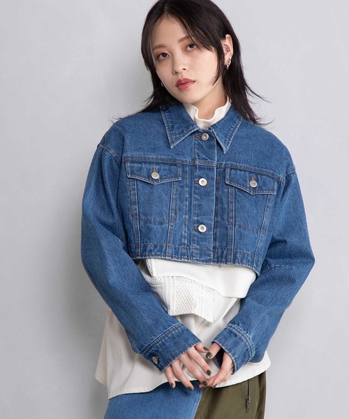 「MARECHAL TERRE」 デニムジャケット MEDIUM インディゴブルー レディース_画像5