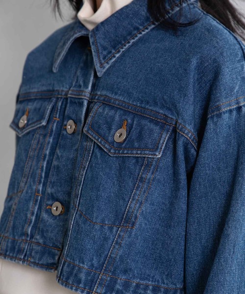 「MARECHAL TERRE」 デニムジャケット MEDIUM インディゴブルー レディース_画像7