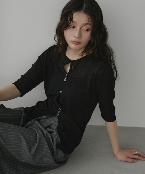 monLily♡シアークロスカットソー黒 シアーリブハイネック LE SOUK HOLIDAY｜クロスプラス公式通販サイト