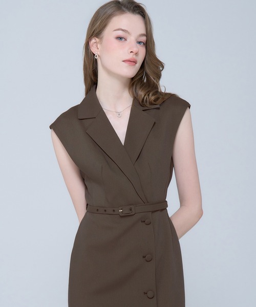 新作エミリアウィズフレンチスリーブテーラードドレスワンピースネイビーM新品未使用 emiriawiz ワンピース French Sleeve Tailored Dress : ZOZOTOWN
