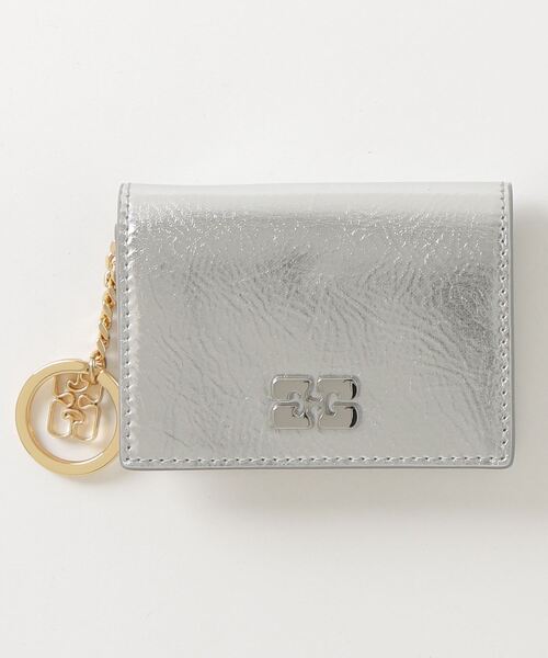 GANNI カードケース Bou Flap Card Holder Metallic ガニー ボウ