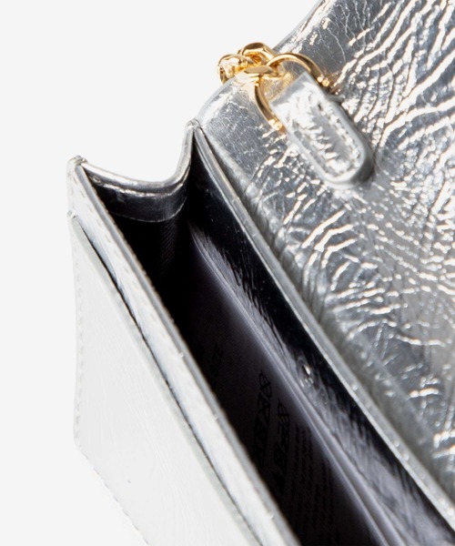 GANNI カードケース Bou Flap Card Holder Metallic ガニー ボウ