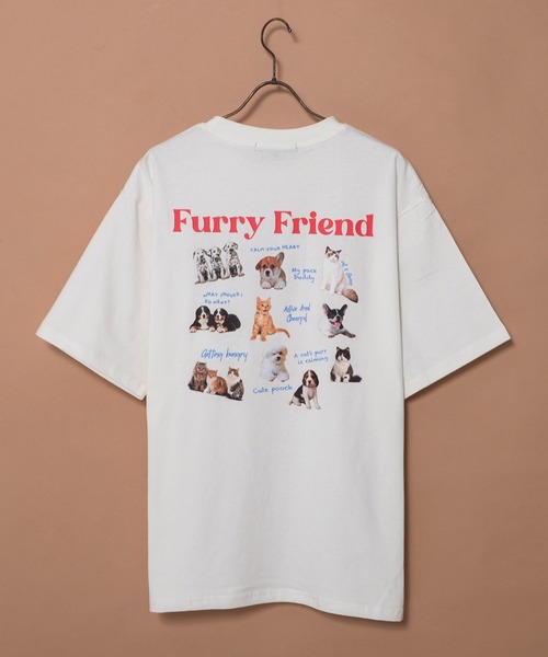 R&D.M.C. プリントTシャツ (犬) Revo. tシャツ キャット ドッグ アニマルプリント オーバー