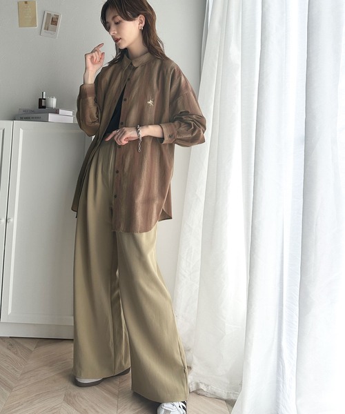 [classicalelf] рубашка с длинным рукавом SMALL Brown женский 