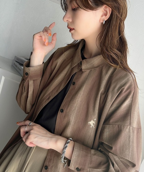 [classicalelf] рубашка с длинным рукавом SMALL Brown женский 