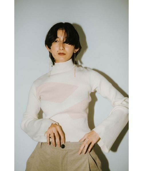 ニット セーター wide sleeve high neck knit レディース