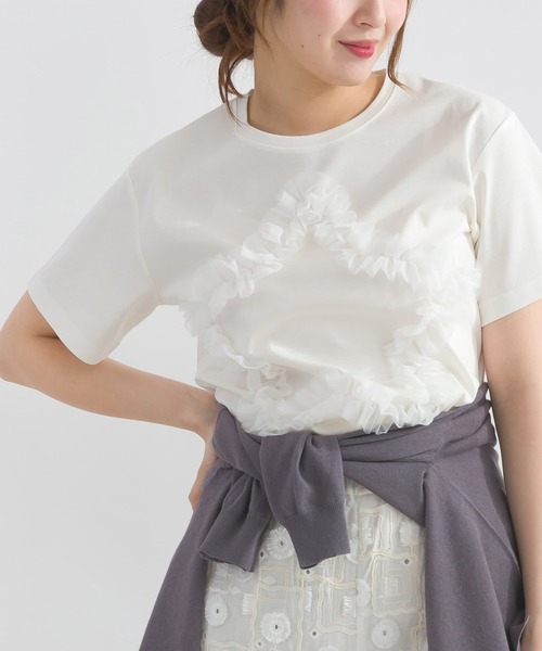 tシャツ スターチュールカットソー レディース