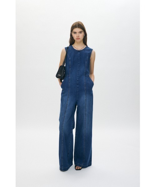 MOUSSY オールインワン BACK SLIT DENIM レディース : ZOZOTOWN