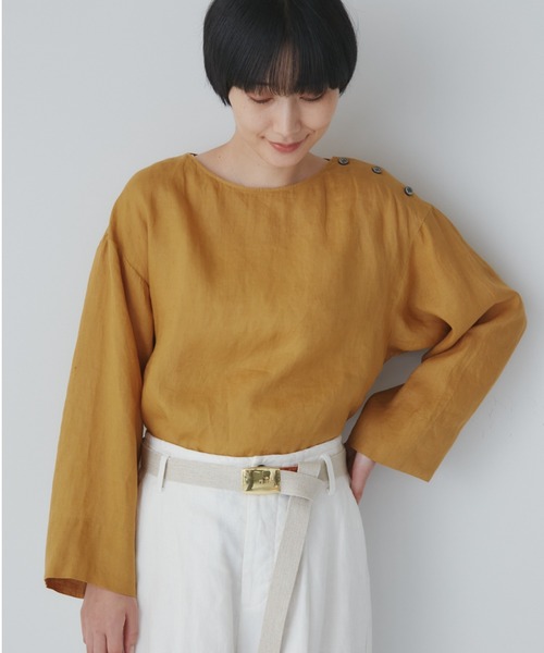 「human woman」 長袖ブラウス MEDIUM イエロー系その他 レディース