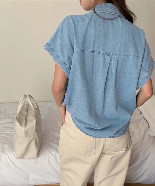 ブラウス シャツ フレンチスリーブデニムシャツ レディース | ブランド登録なし | 07