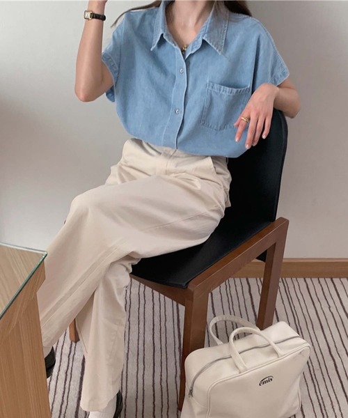 ブラウス シャツ フレンチスリーブデニムシャツ レディース | ブランド登録なし | 17
