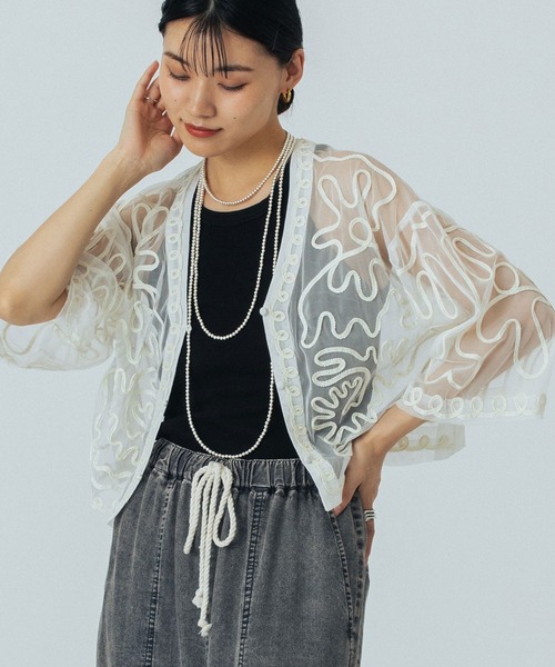 ブラウス シャツ EMBROIDARY SHIRT レディース