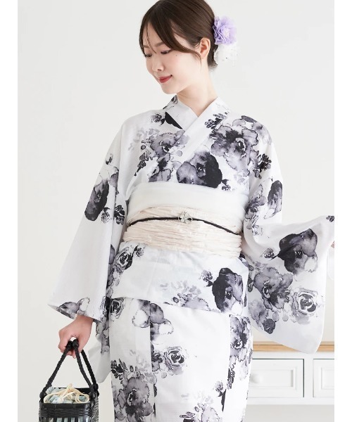 ＊新品＊花柄浴衣、キャミワンピース、2way3点セット　大きいサイズ　レディース セール】◎花柄2wayセパレート浴衣 3点セット(キャミワンピース