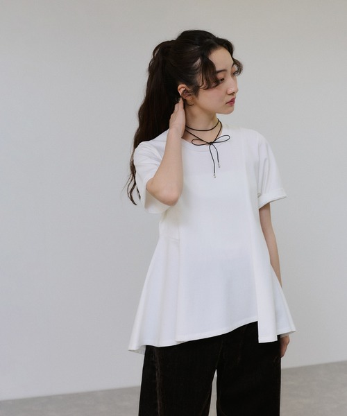 tシャツ 「サステナブル」アシメフレアプルオーバー レディースの画像