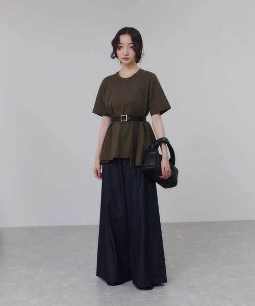 tシャツ 「サステナブル」アシメフレアプルオーバー レディースの画像