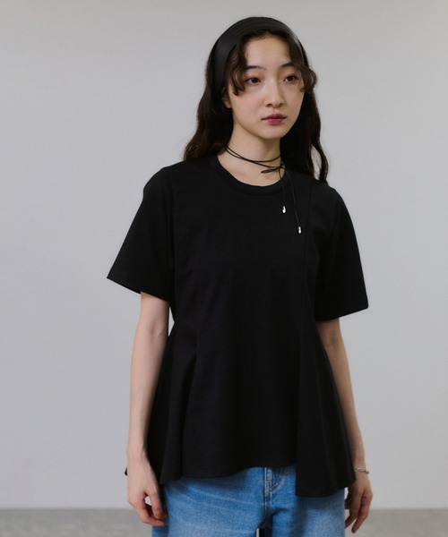 tシャツ 「サステナブル」アシメフレアプルオーバー レディースの画像